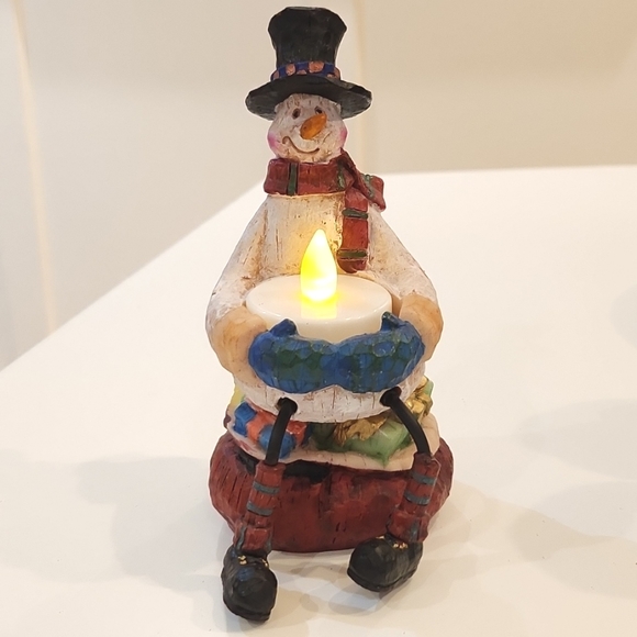 Snowman tea light candle holder - Picture 1 of 3